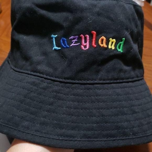 ?Lazy Oaf Lazyland black bucket hat w drawstring main image 6